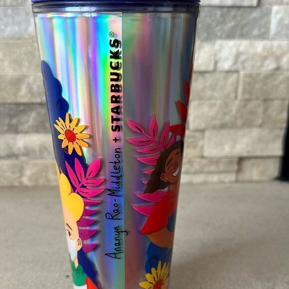 Starbucks Insulated Tumbler NEW Summer 2024 Holographic with Top & Straw Artist - Picture 5 of 8